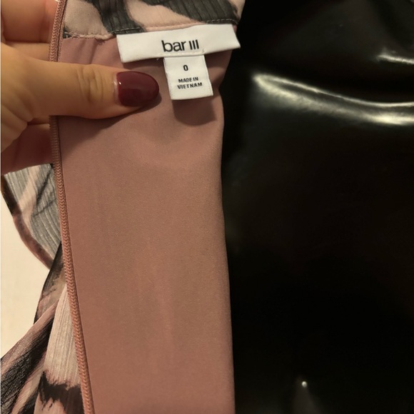 Bar iii Pink & black Linen Dress Size Woman’s 0 NWOT - Picture 7 of 15